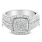 10K White Gold Diamond Cluster Ring (1 Cttw, H-I Color, I1-I2 Clarity) - Size 6-3/4