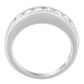 14K व्हाइट गोल्ड 3/4 कैरट TDW डायमंड चैनल बैंड रिंग (H-I, I1-I2)