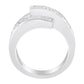 14K White Gold 2.0 Cttw Channel-Set Princess and Baguette-Cut Diamond Bypass Ring Band (G-H Color, SI1-SI2 Clarity) - Ring Size 6.5