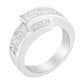 14K White Gold 2.0 Cttw Channel-Set Princess and Baguette-Cut Diamond Bypass Ring Band (G-H Color, SI1-SI2 Clarity) - Ring Size 6.5