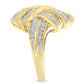 10K Yellow Gold Plated .925 Sterling Silver 1.0 Cttw Round & Baguette Diamond Knot Channel Statement Ring (I-J Color, I2-I3 Clarity) - Size 6