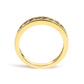 14K Yellow Gold Plated .925 Sterling Silver 1/2 Cttw Channel Set Round Champagne Diamond 11 Stone Band Ring (K-L Color, I1-I2 Clarity) - Size 7