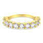 14K Yellow Gold Plated .925 Sterling Silver 2.00 Cttw Shared Prong Set Round-Diamond 11 Stone Band Ring (J-K Color, I1-I2 Clarity) - Size 7