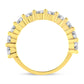 14K Yellow Gold Plated .925 Sterling Silver 2.00 Cttw Shared Prong Set Round-Diamond 11 Stone Band Ring (J-K Color, I1-I2 Clarity) - Size 7