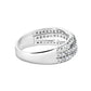 10K White Gold 3/4 Cttw Princess Natural Diamond Split Shank and Weave Band Ring (H-I Color, SI1-SI2 Clarity) - Ring Size 7