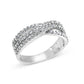 10K White Gold 3/4 Cttw Princess Natural Diamond Split Shank and Weave Band Ring (H-I Color, SI1-SI2 Clarity) - Ring Size 7