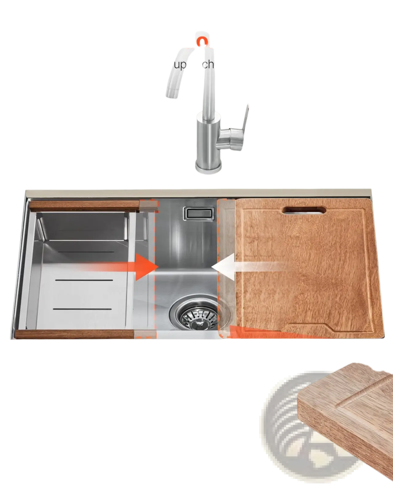 30 Inch Stainless Steel Undermount Workstation Sink