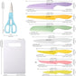 30 Piece Colorful Knife Set with Cutting Board