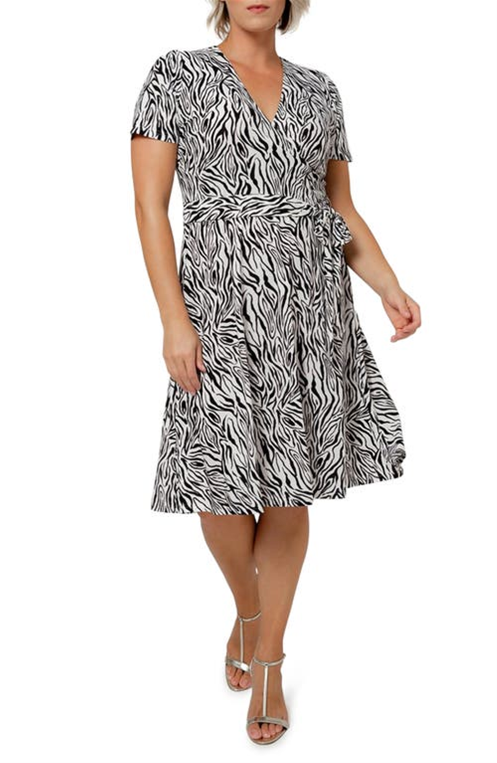 Leota Women's Perfect Wrap Midi Dress Black Size 3X