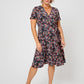 Leota Women's Perfect Wrap Cap Sleeve Dress Black