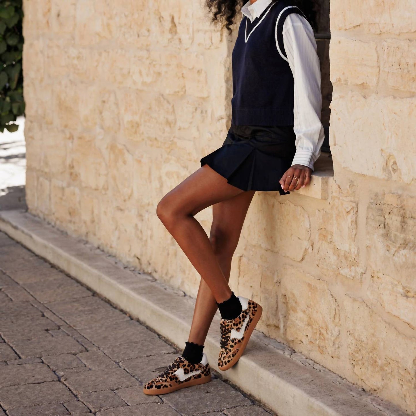 Dolce Vita - Notice Stitch Sneakers Dk Leopard Calf Hair