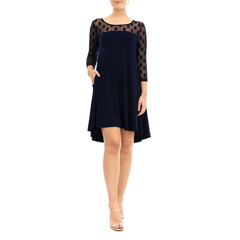 womens-sheer-polka-dot-high-low-dress-medium
