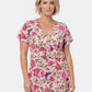 Leota Women's Amiya Floral Print MIDI Dress Red Size 1X