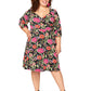 Leota Curve Sweetheart Becca Dress Garden Party Black Multi