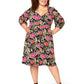 Leota Curve Sweetheart Becca Dress Garden Party Black Multi