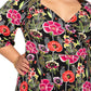 Leota Curve Sweetheart Becca Dress Garden Party Black Multi