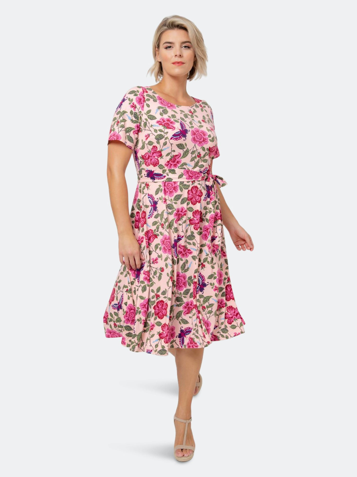Leota Women's Flutter Lord & Taylor Giselle Dress Pink Size 1X