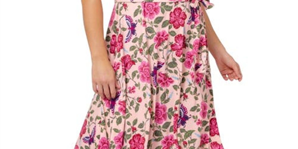 Leota Women's Giselle Floral Dress Pink Size 2X
