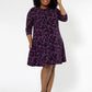 Leota Women's Melanie 3/4 Sleeve Dress (Curve) Purple Size 2X