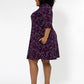 Leota Women's Melanie 3/4 Sleeve Dress (Curve) Purple Size 2X