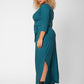 Leota Women's Perfect Wrap Maxi Dress Green Size 1X