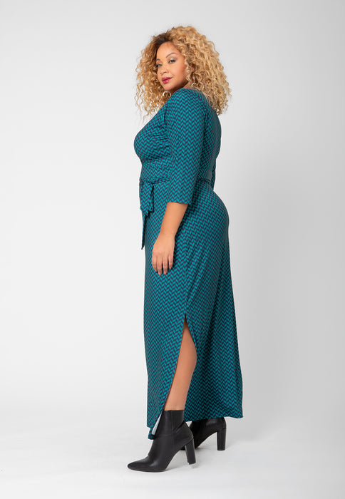 Leota Women's Perfect Wrap Maxi Dress Green Size 1X