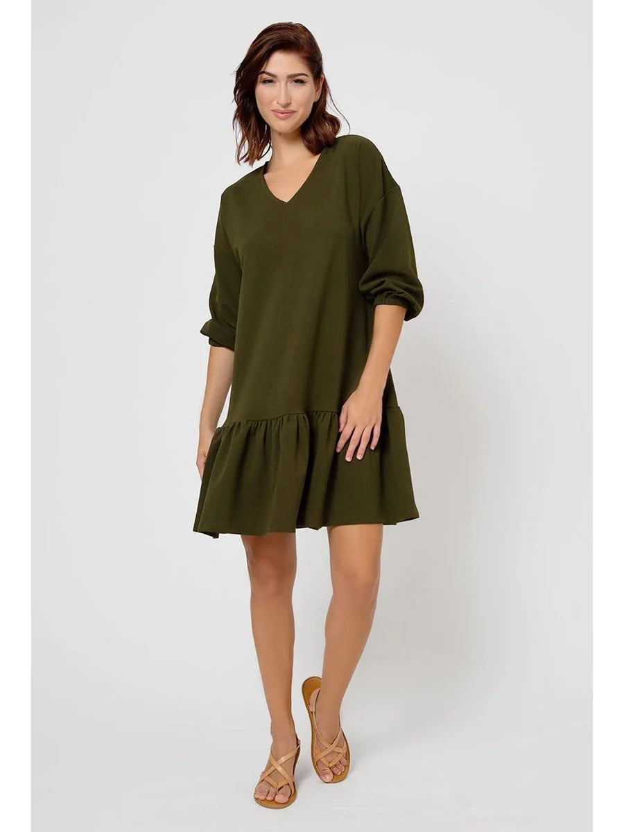 Leota Women's Solid Kalamata Lord & Taylor Luna Dress Green Size 1X
