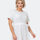 Leota Women's Genesis Eyelet Jersey Dress White Size 1X