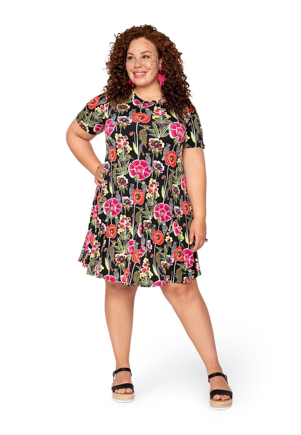 लियोटा कर्व सेरेनिटी ड्रेस गार्डन पार्टी ब्लैक मल्टी