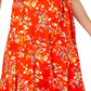 Leota Women's Monique Floral Jersey Faux Wrap Dress Orange Size 2X