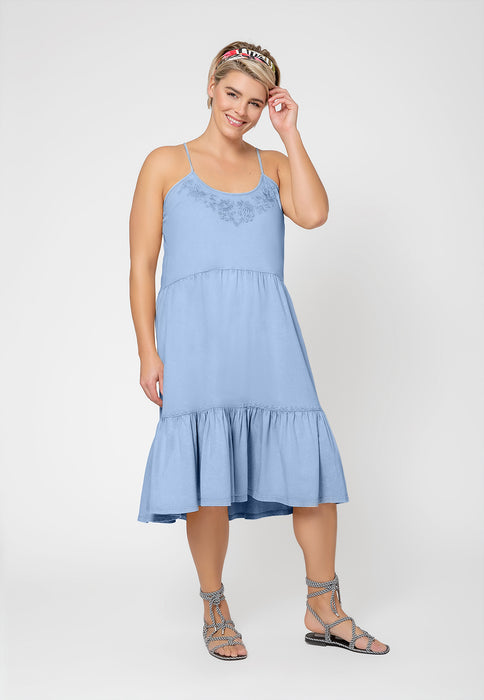 Leota Women's Esmeralda Sleeveless Tiered Dress Blue