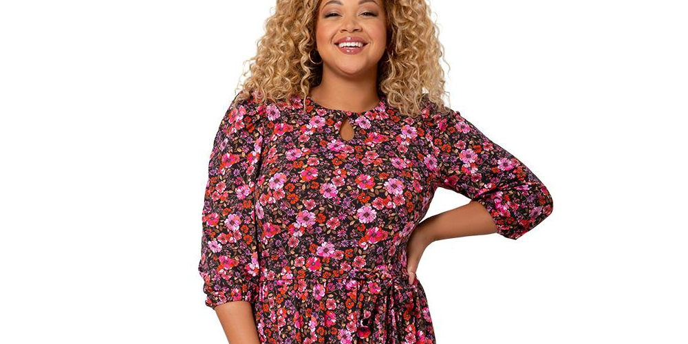 Leota Women's Iman Dress Pink Size 2X