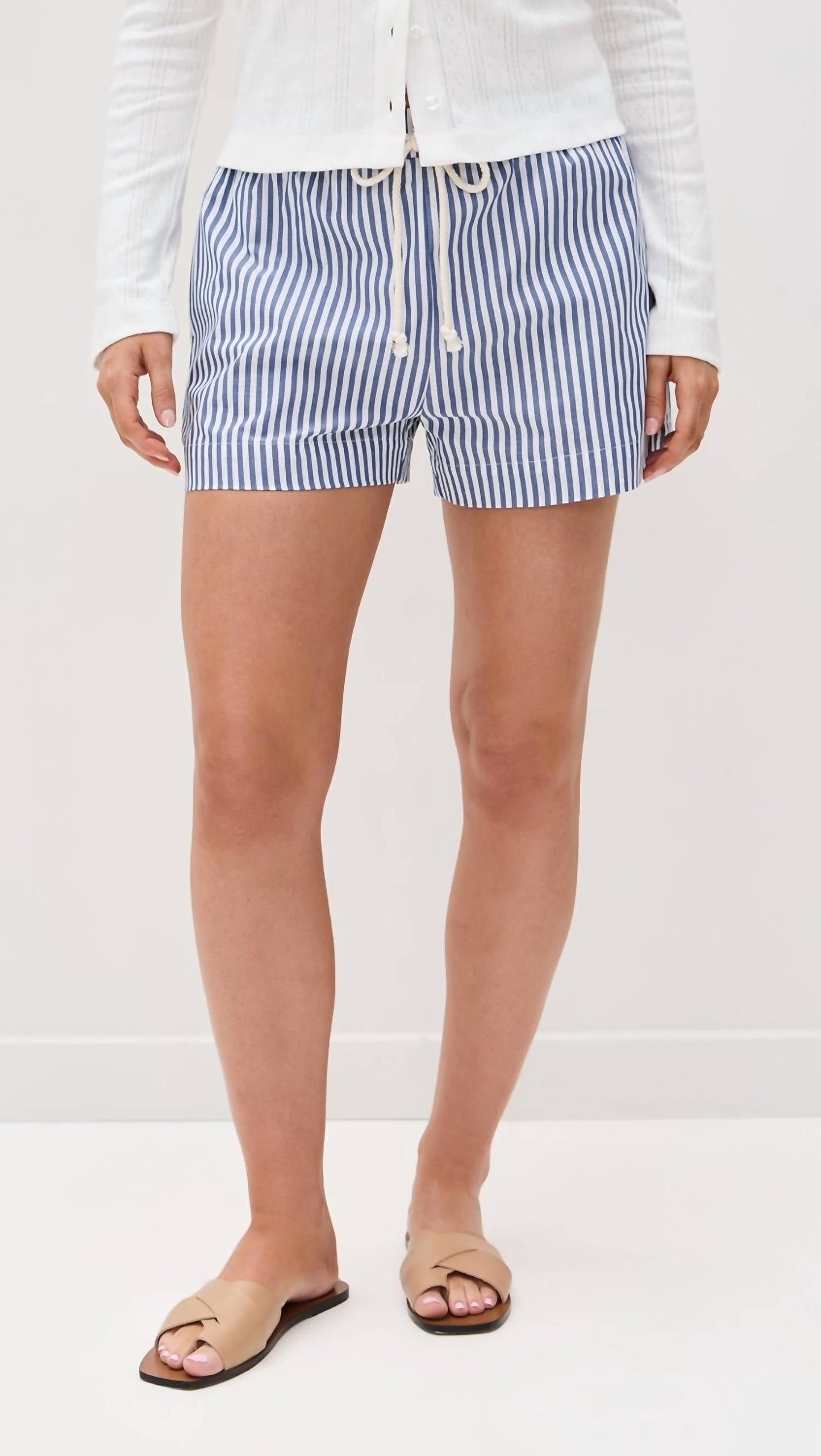 Perfectwhitetee - रिले कॉटन पॉपलिन स्ट्राइप शॉर्ट