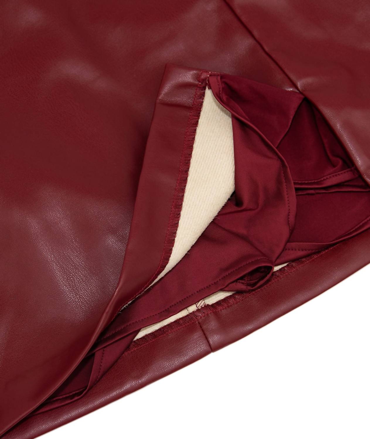 8Apart - Junior Women's Paula Vegan Leather Skirt With Slit