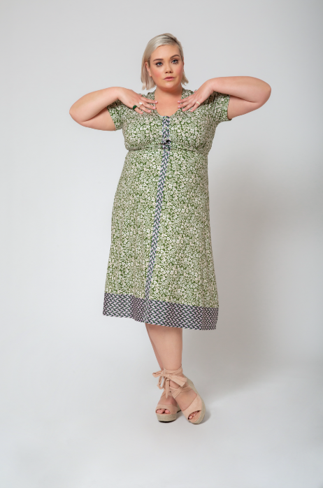 Leota Women's Francesca MIDI Dress Green Size 3X