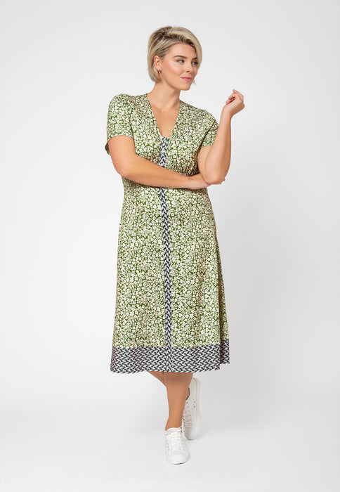 Leota Women's Francesca MIDI Dress Green Size 3X