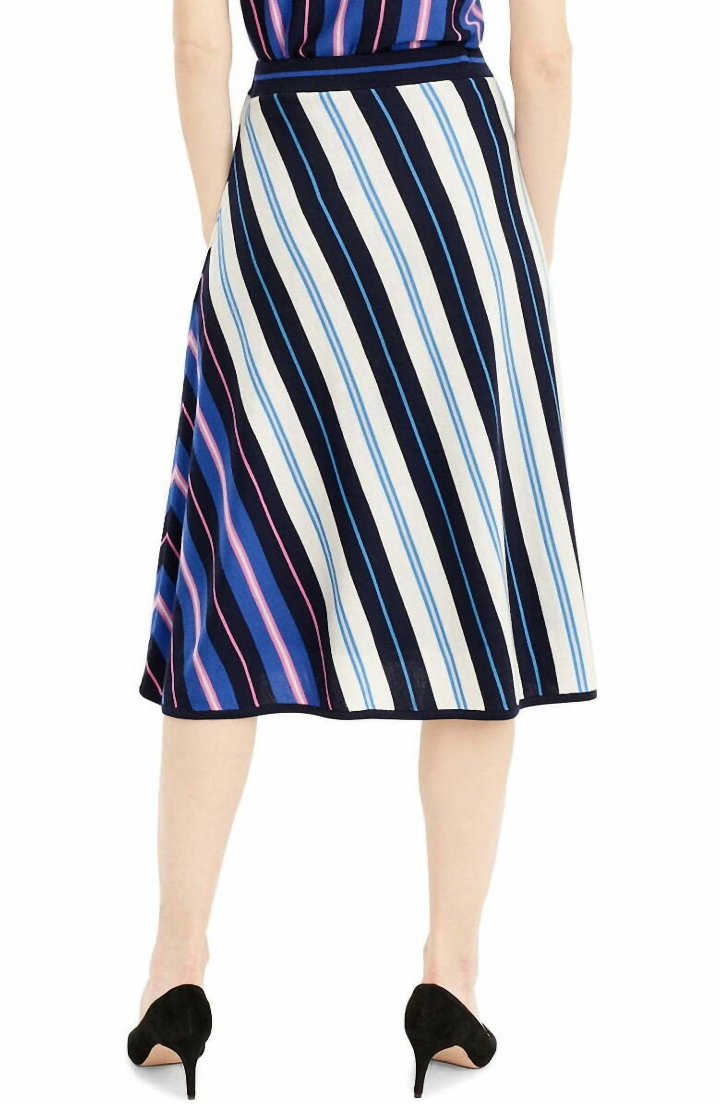 J.Crew - Diagonal Stripe Merino Wool Midi A Line Skirt