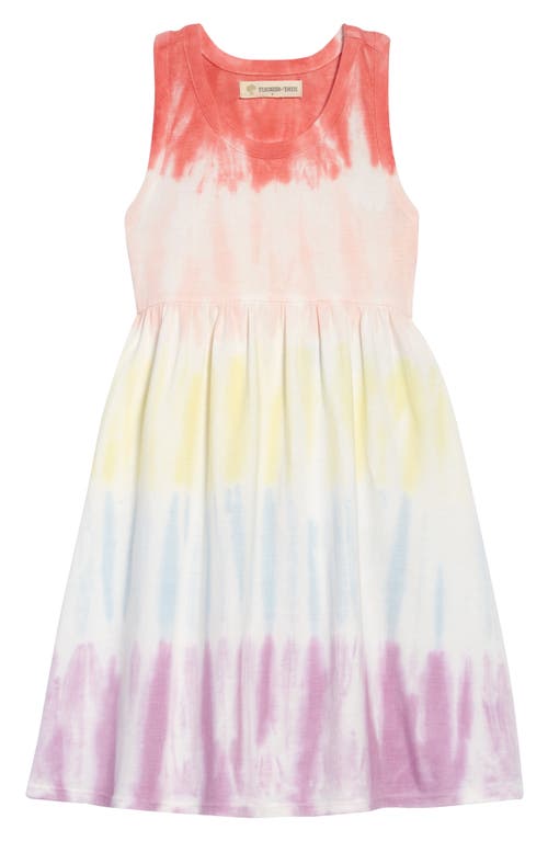 Racerback Tank Dress - Ivory Egret Multi Dye Stripe