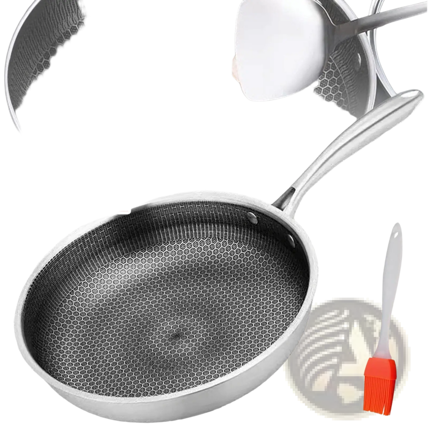 30cm Stainless Steel Hex Non Stick Induction Frying Pan