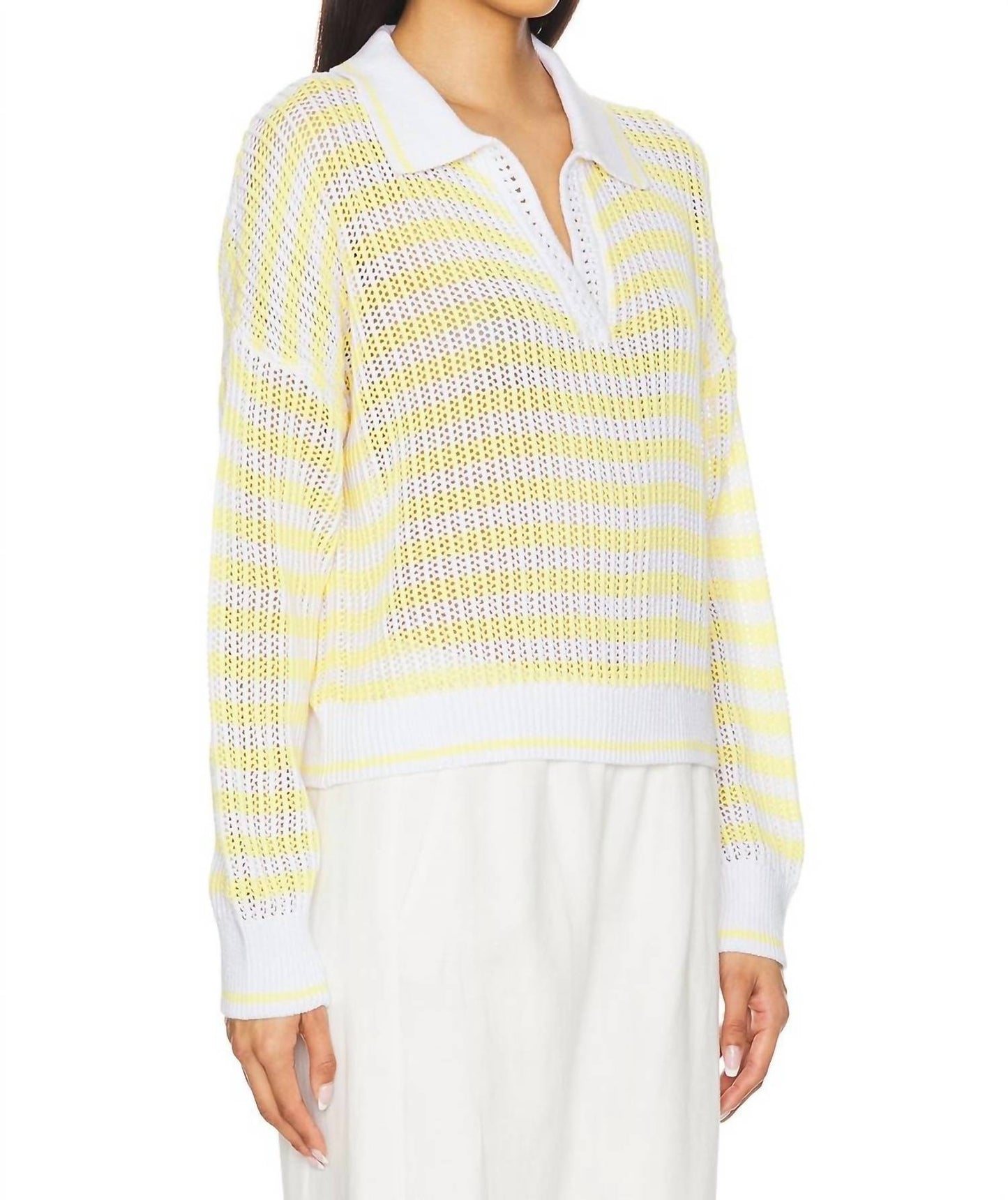 525 America - Kimberly Striped Tipping Pullover Sweater - Plus