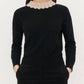 &Isla - Ruthie 3/4 Sleeve Crochet Collar Crew Sweater