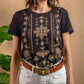 Paparazzi - Embroidered Jersey Knit Tee Top