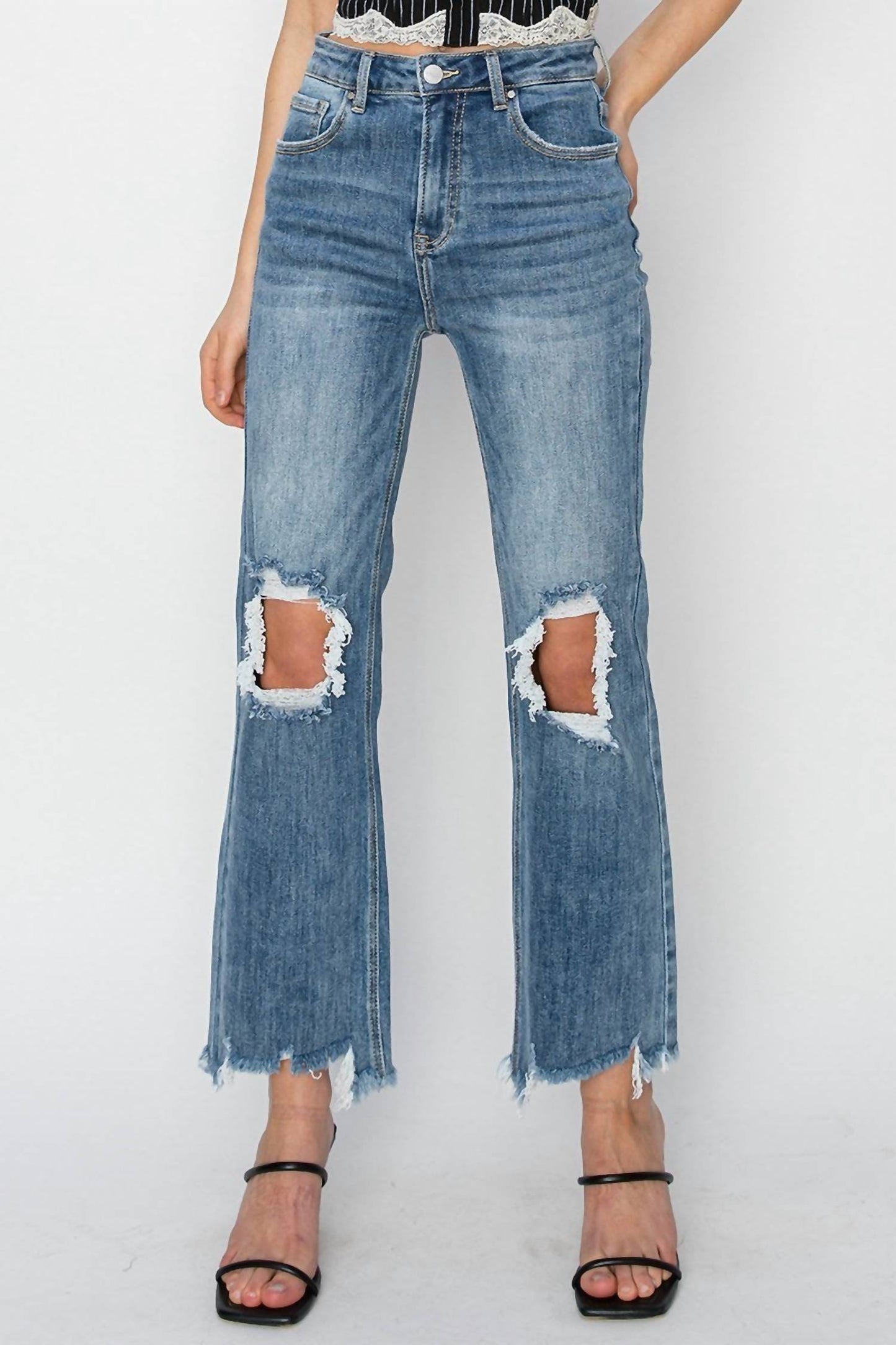 Risen - Women's High Rise Straight Crop In Plus