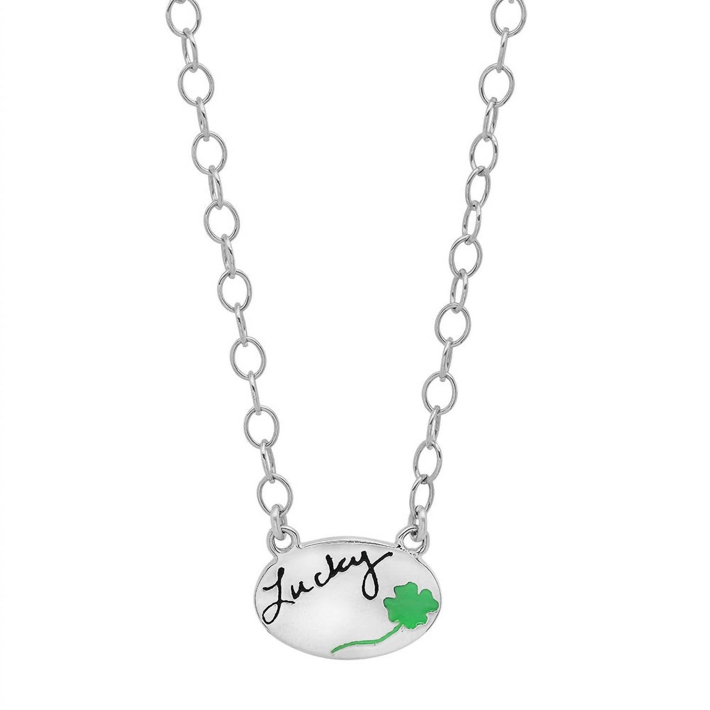 Jessica Elliot - Women's Enamel Oval Necklace - Lucky