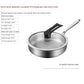 316l Stainless Steel Frying Pan with Glass Lid
