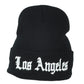 Los Angeles California City USA Adult Black Cuffed Adults Knit Beanie Hat Winter