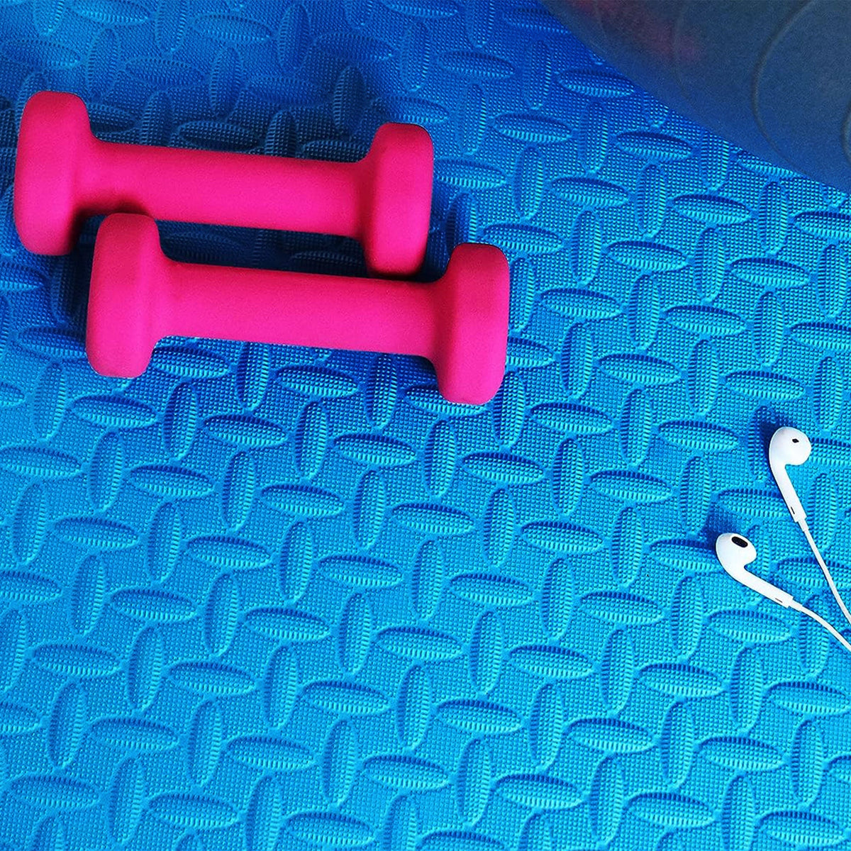 BalanceFrom Fitness 24 Sq Ft Interlocking EVA Foam Exercise Mat Tiles, Blue