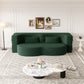 Modern Floor Sofa With Two Pillows Convertible Teddy Fabric Foam Filled Bed
