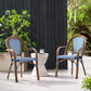 Bistro Chair With 2 Toned Checkered Pattern (Set of 2) - White / Navy