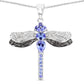 1.93 Carat Genuine Tanzanite and White Topaz .925 Sterling Silver Pendant